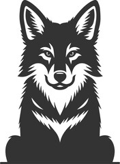 Coyote mammal wild animal black vector silhouette