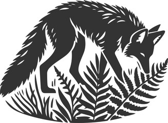 Coyote mammal wild animal black vector silhouette