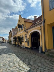 narrow street in the old town of the town