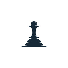 simple design chess logo chess game concept silhouette vintage retro template