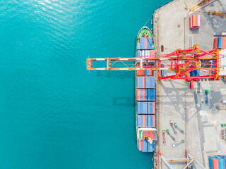 Turquoise Waters Meet Industrial Port Aerial Perspective