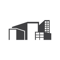 High rise building logo design with real estate apartment construction concept simple template illustration