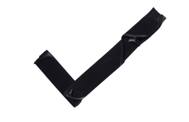 Check Mark Made of Jagged Black Electrical Tape Pieces on Transparent Background PNG