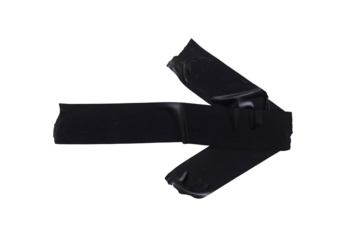 Arrow Made of Jagged Black Electrical Tape Pieces on Transparent Background PNG