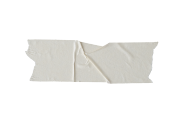 Piece of corrugated adhesive tape with torn edges stuck to a wall, with transparent background png