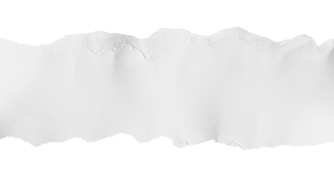 piece of white paper with a torn edge on a transparent background PNG