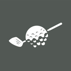golf logo design outdoor sport with simple design of ball and golf stick minimalist black silhouette as symbol illustration template of sport branch