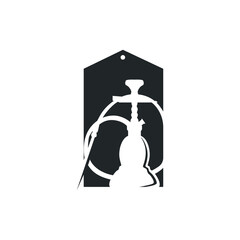 Old retro vintage design hookah logo shisha bar concept simple minimalist retro illustration templet symbol brand bar, restaurant, shop, and business brand