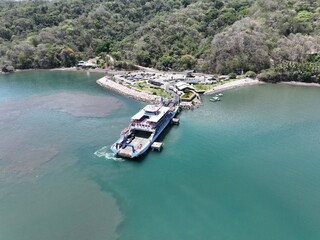 Ferry arriving at Playa Paquea, Nicoya Peninsula.