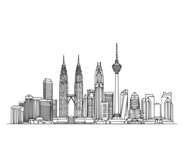 Line Art of Jalan Bukit Bintang, Kuala Lumpur