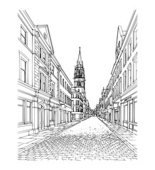 Line Art of King Street, Manchester