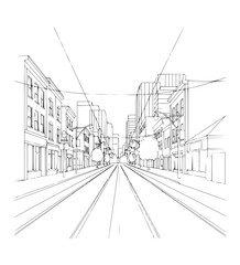 Line Art of King Street, Toronto