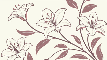 Hand-Drawn Botanical Flowers in Pastel Colors
