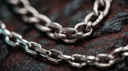 Obraz premium Close-Up of Metallic Chains on Textured Background for Artistic Use