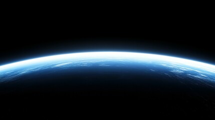 Earth seen from space, a luminous horizon.