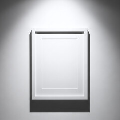 Blank white picture frame spotlight shadow wall background
