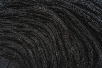 Close-up of wrinkled lava flow