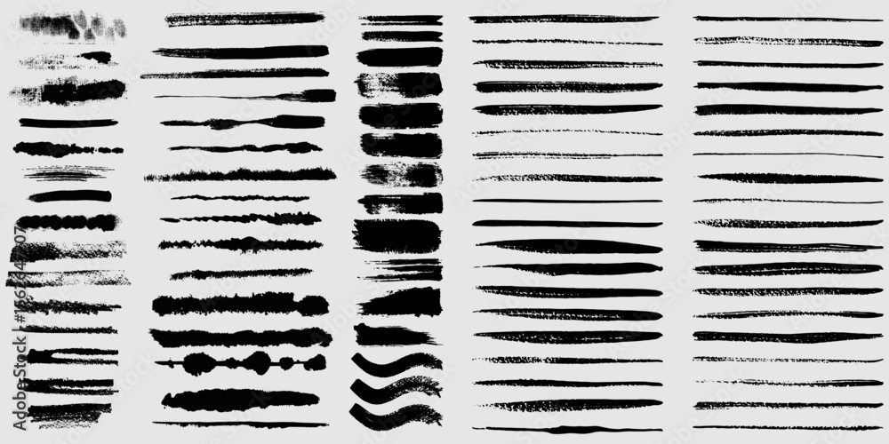 Fototapete beautiful brushes vector collection. grunge elements - brush strokes, ink paint brushes, grunge line
