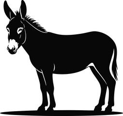 Title: Vector black silhouette of a animals on a white background.