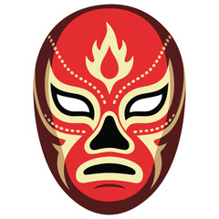 Luchador wrestling mask Mexican culture vector