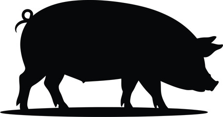 Title: Vector black silhouette of a animals on a white background.