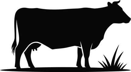 Title: Vector black silhouette of a animals on a white background.
