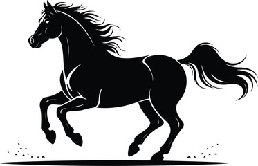 Title: Vector black silhouette of a animals on a white background.