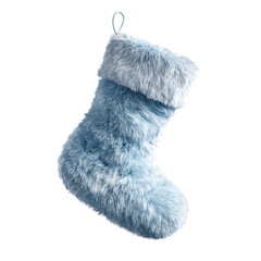 Fluffy Light Blue Christmas Stocking Hanging Decoration