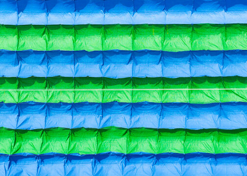 Vibrant Sunshade Fabric Billowing in the Wind