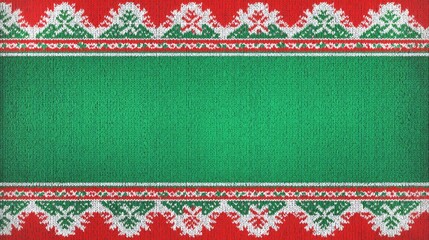 Red and Green Christmas Sweater Pattern with Festive Design Elements