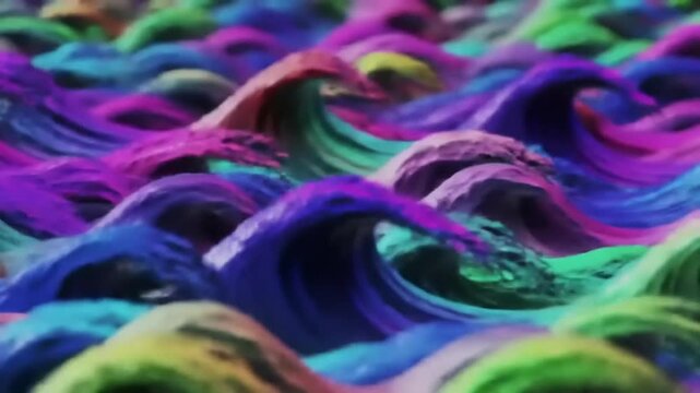 Colorful Abstract Ocean Waves.