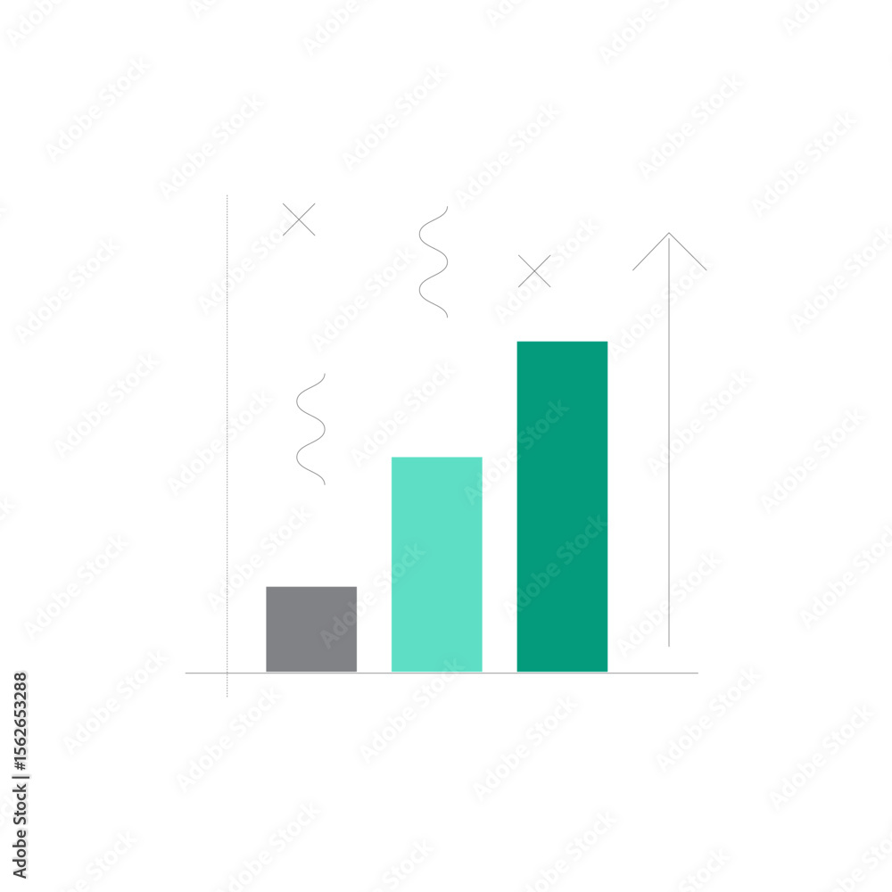 Poster modern minimalist icon bar with clean lines and simple shapes