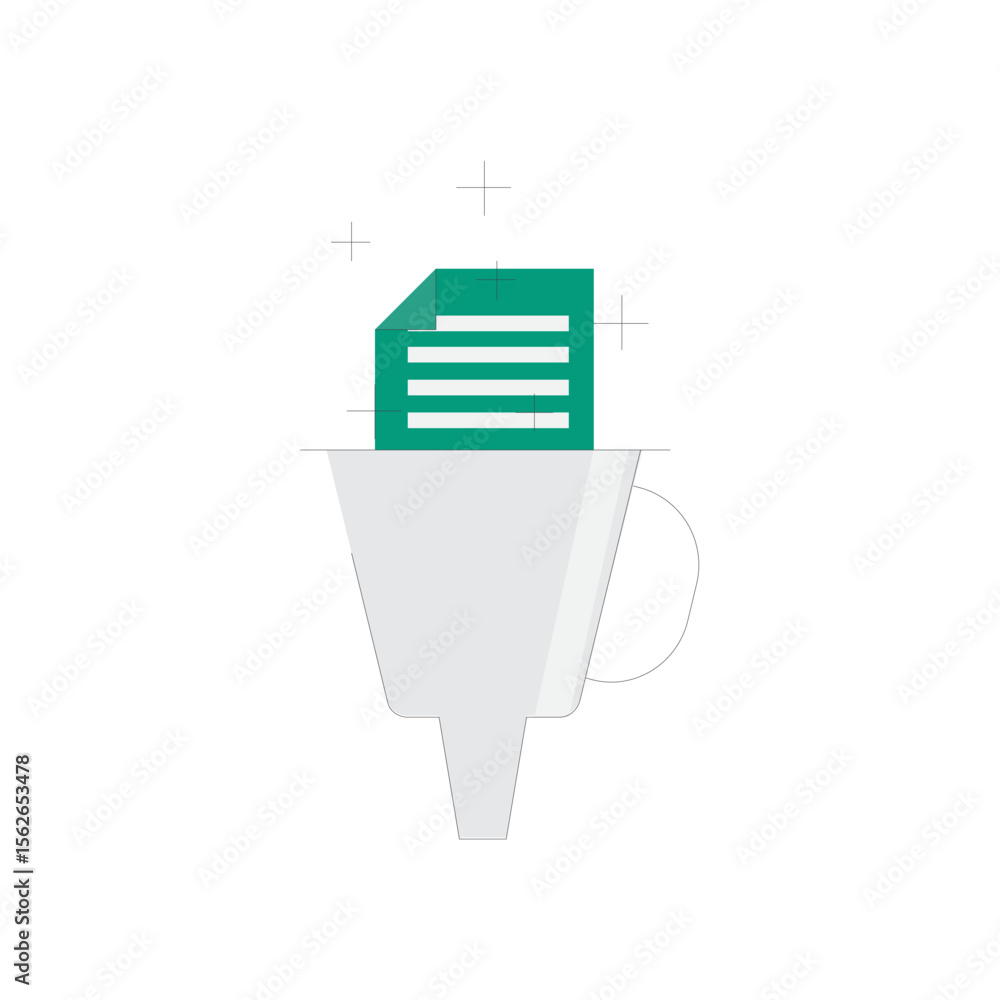 Poster modern abstract icon representing data collection and information gathering processes