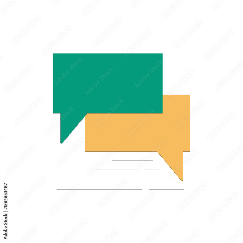 Poster simple speech bubble icon representing communication and feedback in a clean design