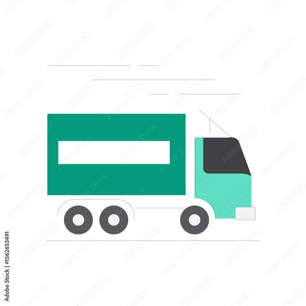 Poster clean and modern delivery icon with a simple box and arrow