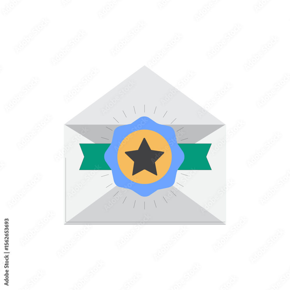 Poster simple and clean outline icon for a favorite email message or notification