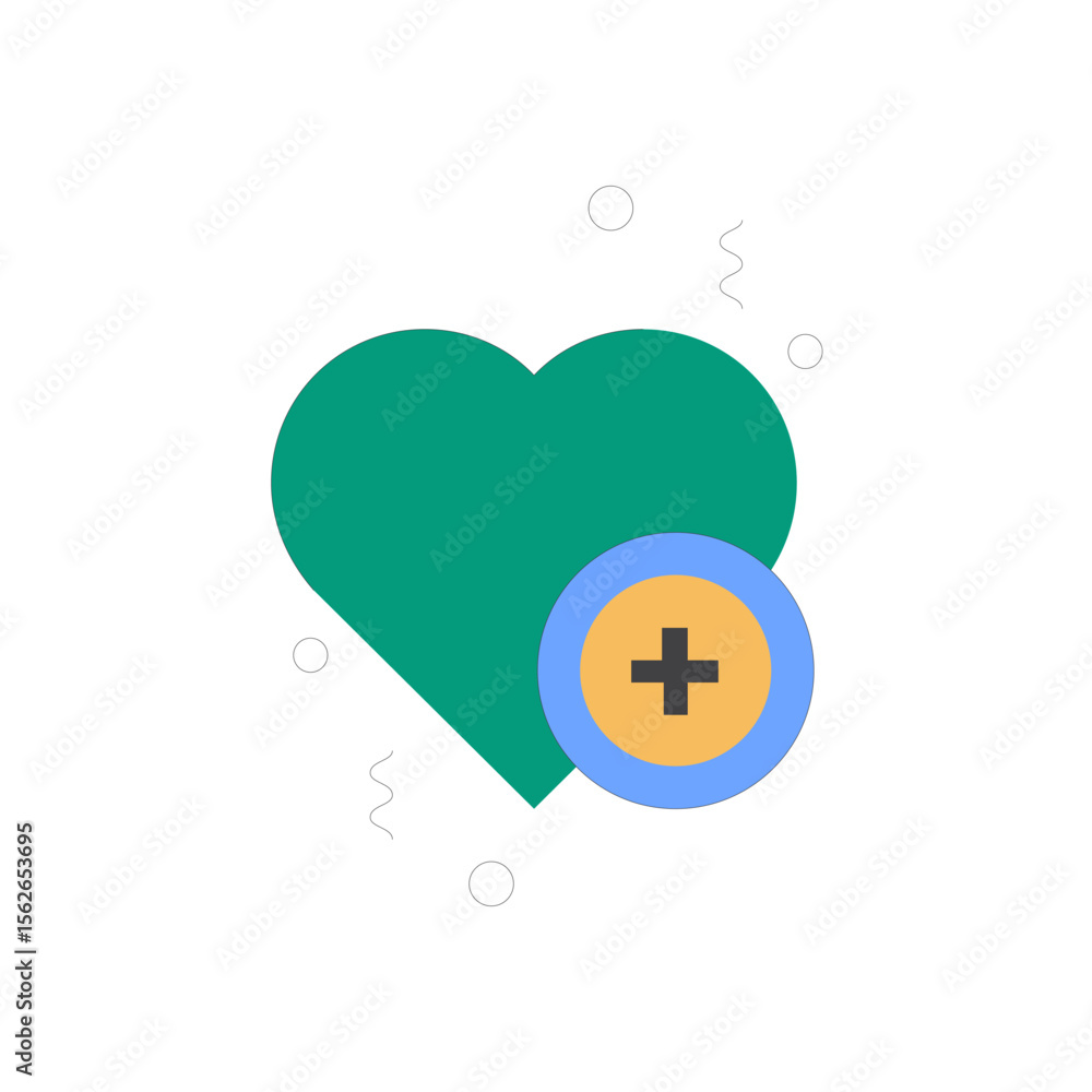 Poster simple heart icon for user interface and web design elements