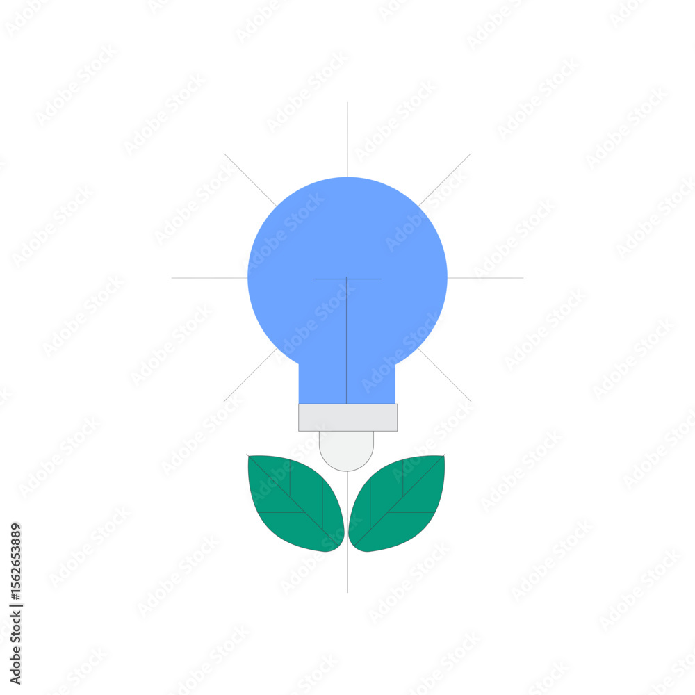 Poster conceptual illustration of an idea sharing process with a lightbulb and communication elements