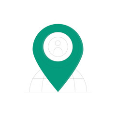 Simple local pin icon for location services and navigation