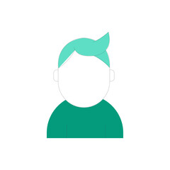 Simple and clean silhouette of a male person for user profile or identification