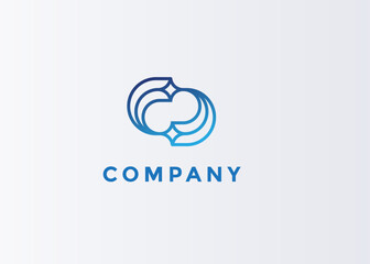 Abstract swirling shapes whale logo design vector illustration
