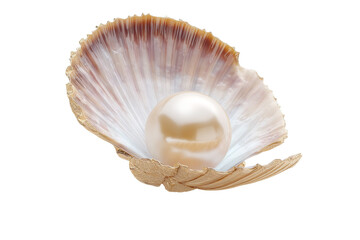 A pearl is sitting inside of a shell