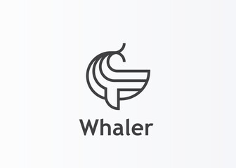 Abstract letter G whale tail logo design vector illustration © Al Bharik 99