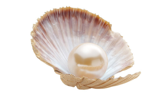 A pearl is sitting inside of a shell