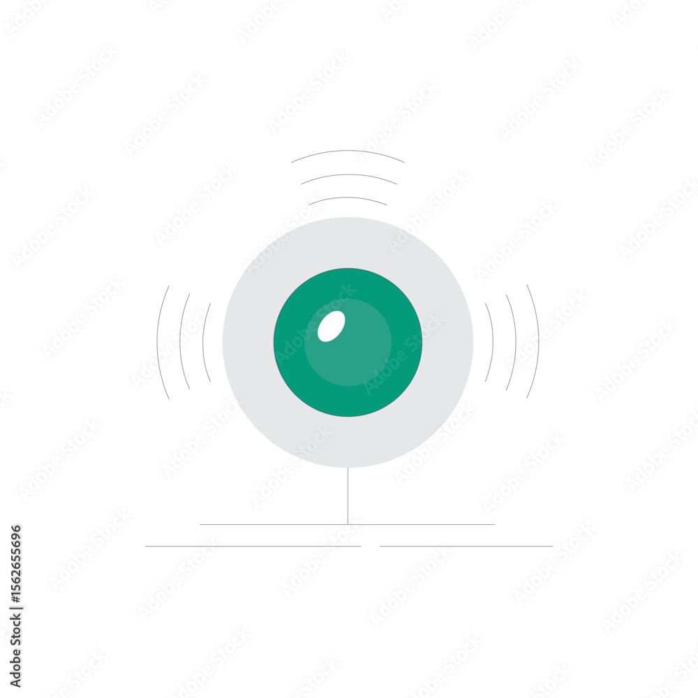 Poster modern web camera icon for digital communication and video conferencing
