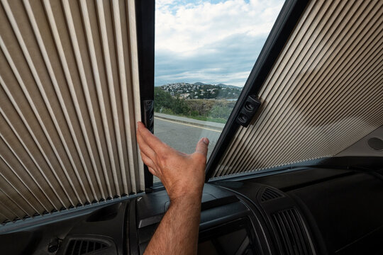 About to Open the Camper Curtain

