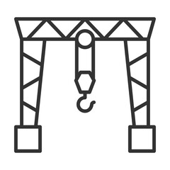 Gantry Crane Icon Outline Style. Vector Illustration Design