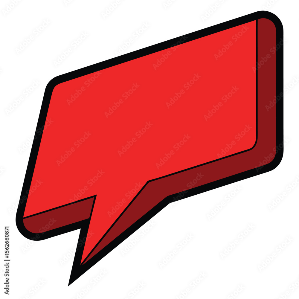 Aufkleber red angled corner speech bubble icon with communication and dialogue elements
