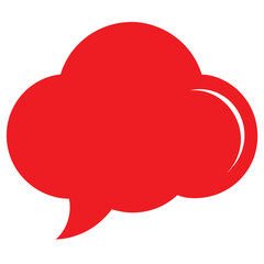 Red cloud shaped speech bubble icon with a simple clean design