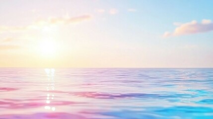 Naklejka premium Pastel hues of a serene ocean sunrise.
